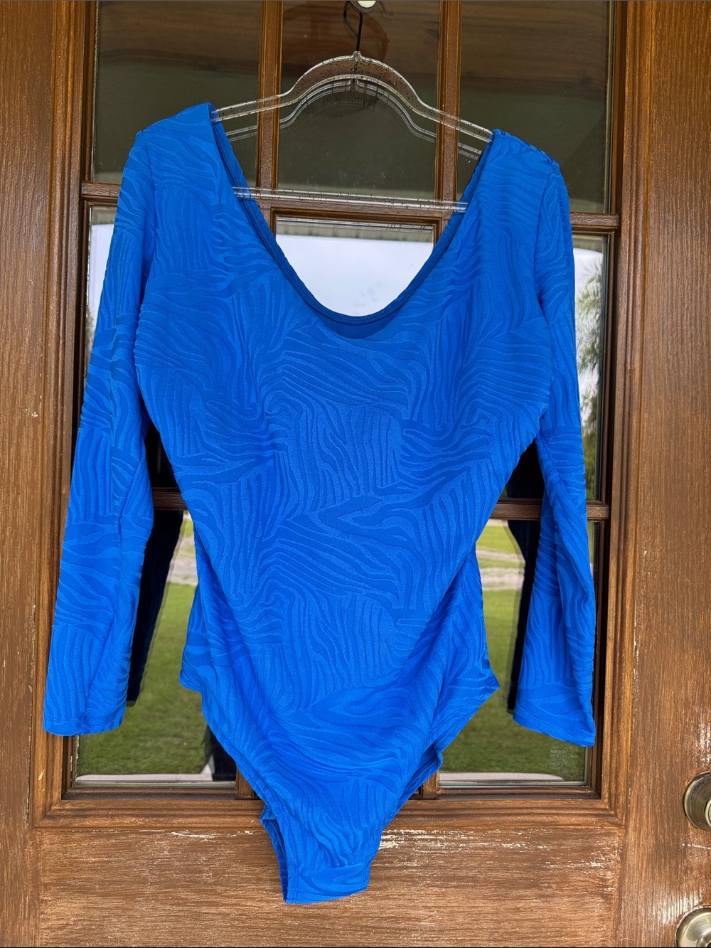 Bright Blue Long Sleeve Bathing Suit